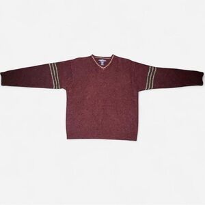 Burgundy Garret Scott V-neck sweater